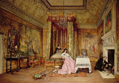 Vecchie lettere - una scena a Knole, 1873 da Claude Andrew Calthrop